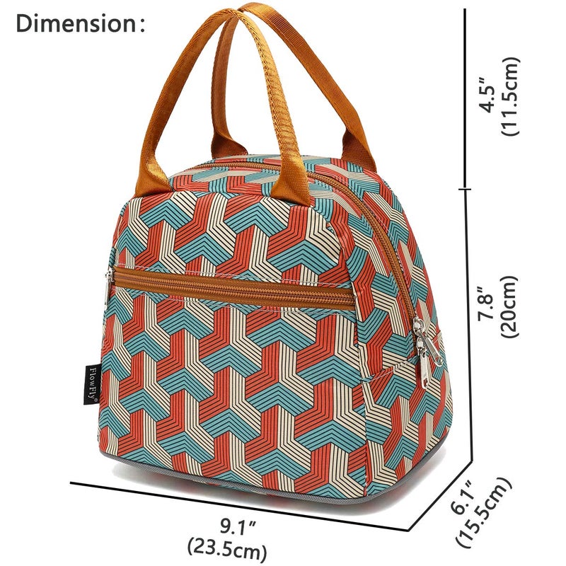 FlowFly Insulated Lunch Cooler Bag - Tote Bag Organizer for Women/Men, Red#3D - Image 3